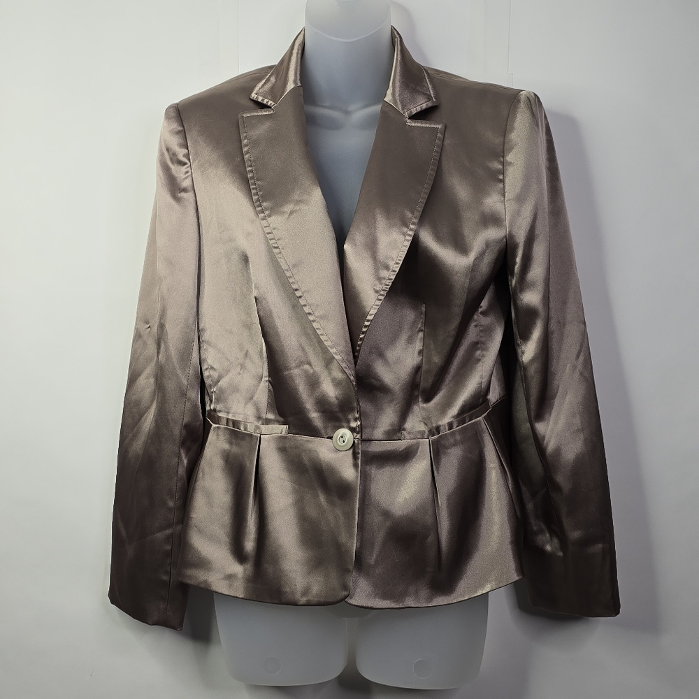 Nine West Satin Blazer - Bronze